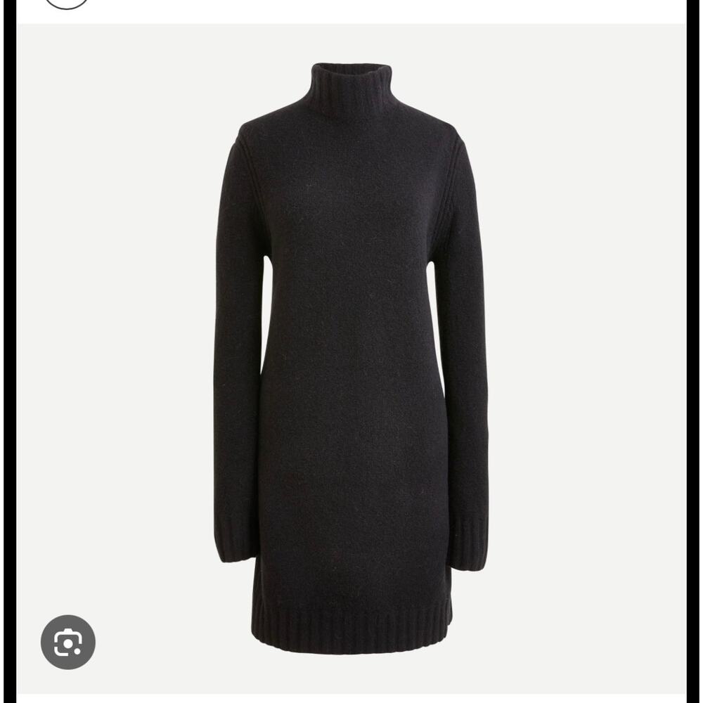J Crew 97% wool full length long sleeve dress turtleneck Small Dark Grey